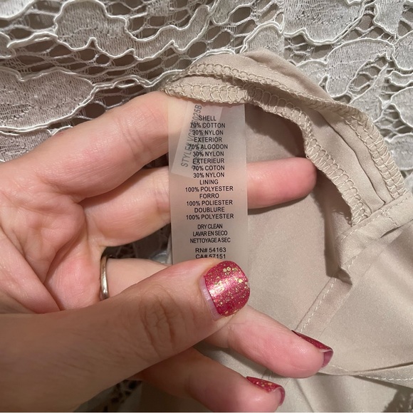 Vince Camuto Floral Lace Fit and Flare Mini Dress Off White Women’s Size 8 - Picture 10 of 10